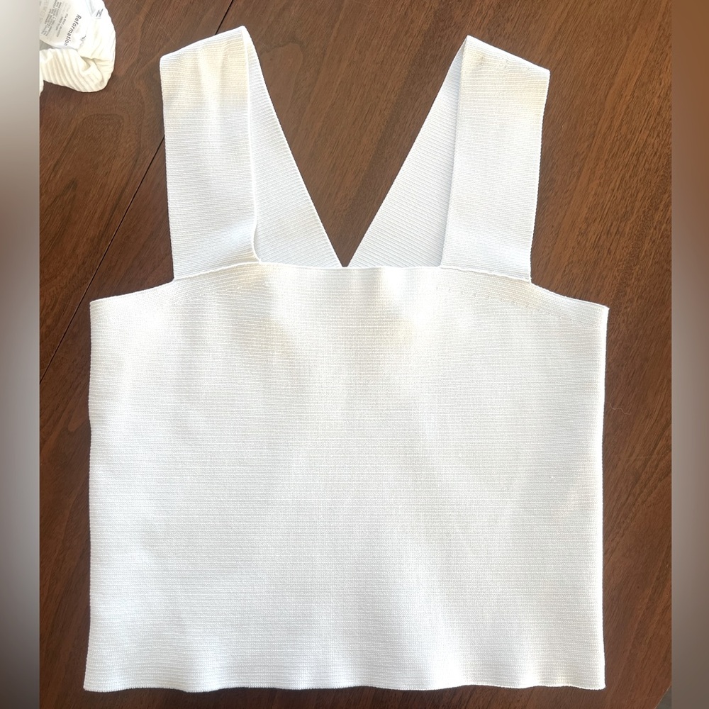 A.L.C. White Sleeveless Crop Top